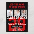 Search for red black graduation invitations Red and white