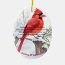 Search for red cardinal bird ornaments Snow