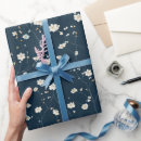 Search for french blue wrapping paper Botanical bloom greenery pattern