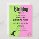 Search for witch birthday invitations Pink