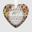 Search for 40th anniversary ornaments Ruby red and gold