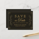 Search for gold save the date postcards Black