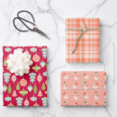 Search for vintage snowman wrapping paper Red