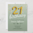 Search for green 21st birthday invitations Glitter