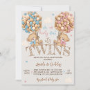 Search for teddy bear twin shower invitations Pink and blue