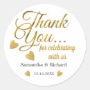 Search for thank you for coming wedding stickers Gold