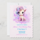 Search for unicorn 1st birthday invitations Girl