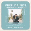 Search for save the date coasters Free drinks