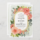 Search for gold and coral wedding invitations Modern