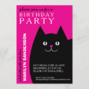 Search for kitty birthday invitations Black cat