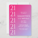 Search for pink 21st birthday invitations Bold typography