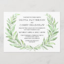 Search for wreath wedding invitations Greenery