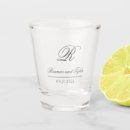 Search for bride and groom shot glasses Initial