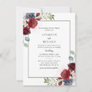 Search for dusty blue and burgundy wedding invitations Rustic