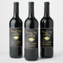 Search for graduation wine labels Black and gold