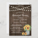Search for sunflower rehearsal dinner invitations String lights