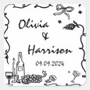 Search for wine glass wedding stickers Hand drawn