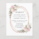 Search for pink floral wedding invitations Gold