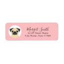 Search for pug return address labels Pink