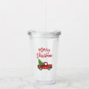 Search for vintage christmas tumblers Red and green