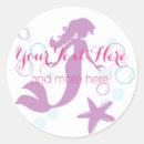 Search for mermaid baby shower stickers Purple