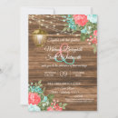 Search for teal and coral wedding invitations Floral