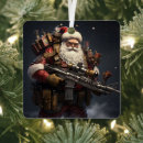 Search for gun ornaments Santa claus