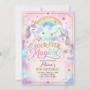 Search for unicorn 4th birthday invitations For kids