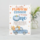 Search for our little pumpkin is turning one invitations Fall