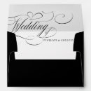 Search for fancy wedding envelopes Black and white