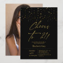 Search for black and gold 21st birthday invitations Chic