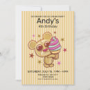 Search for brown bear birthday invitations Stars