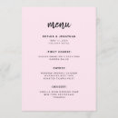 Search for blush pink wedding menus Minimalist