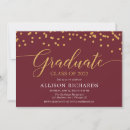 Search for maroon and gold graduation invitations Burgundy