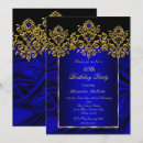 Search for royal blue 40th birthday invitations Black