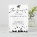 Search for she did it invitations Black and white