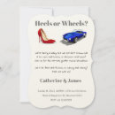 Search for wheels or heels gender reveal invitations Cute