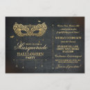 Search for black and gold masquerade party invitations Spooky