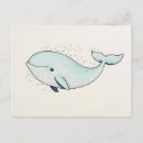 Search for cute cartoon whale postcards Blue