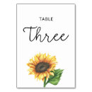 Search for sunflower numbers table cards Bridal shower