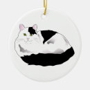 Search for black and white cat ornaments Animal