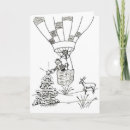 Search for hot air balloon christmas cards Santa claus