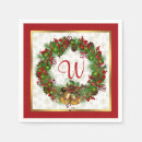 Search for monogram christmas napkins Holly