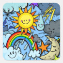 Search for cute cartoon clouds stickers Rainbow