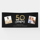 Search for fabulous 50 birthday party banners Black and gold