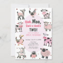 Search for farm animal birthday invitations Girl