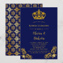 Search for royal blue and gold wedding invitations Crown