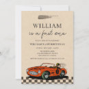 Search for race car 1st birthday invitations Checkers