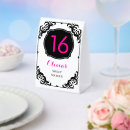 Search for sweet 16 table cards Girly