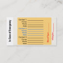 Search for emergency contact business cards Allergies